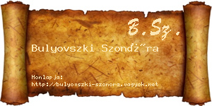 Bulyovszki Szonóra névjegykártya